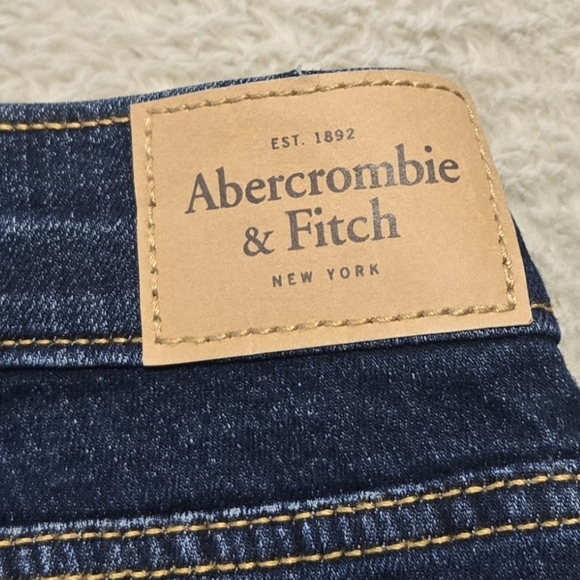 Abercrombie & Fitch Dark Blue Super Skinny Jeans Womens Sz 2L (26x32) Bohemian - Picture 4 of 11